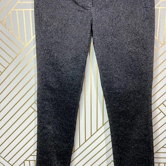 Alexander Wang Drainpipe Pants Skinny Stretch Glitter Metallic Black‎ Size 0 - Picture 6 of 12